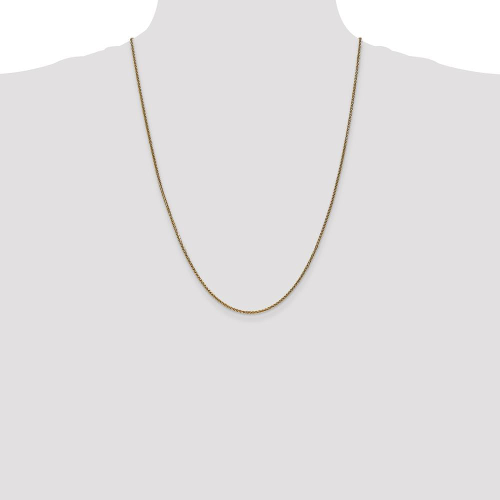 14K Yellow Gold 24" Diamond-Cut Spiga Chain - 1.7mm Width by Oro Pregiato