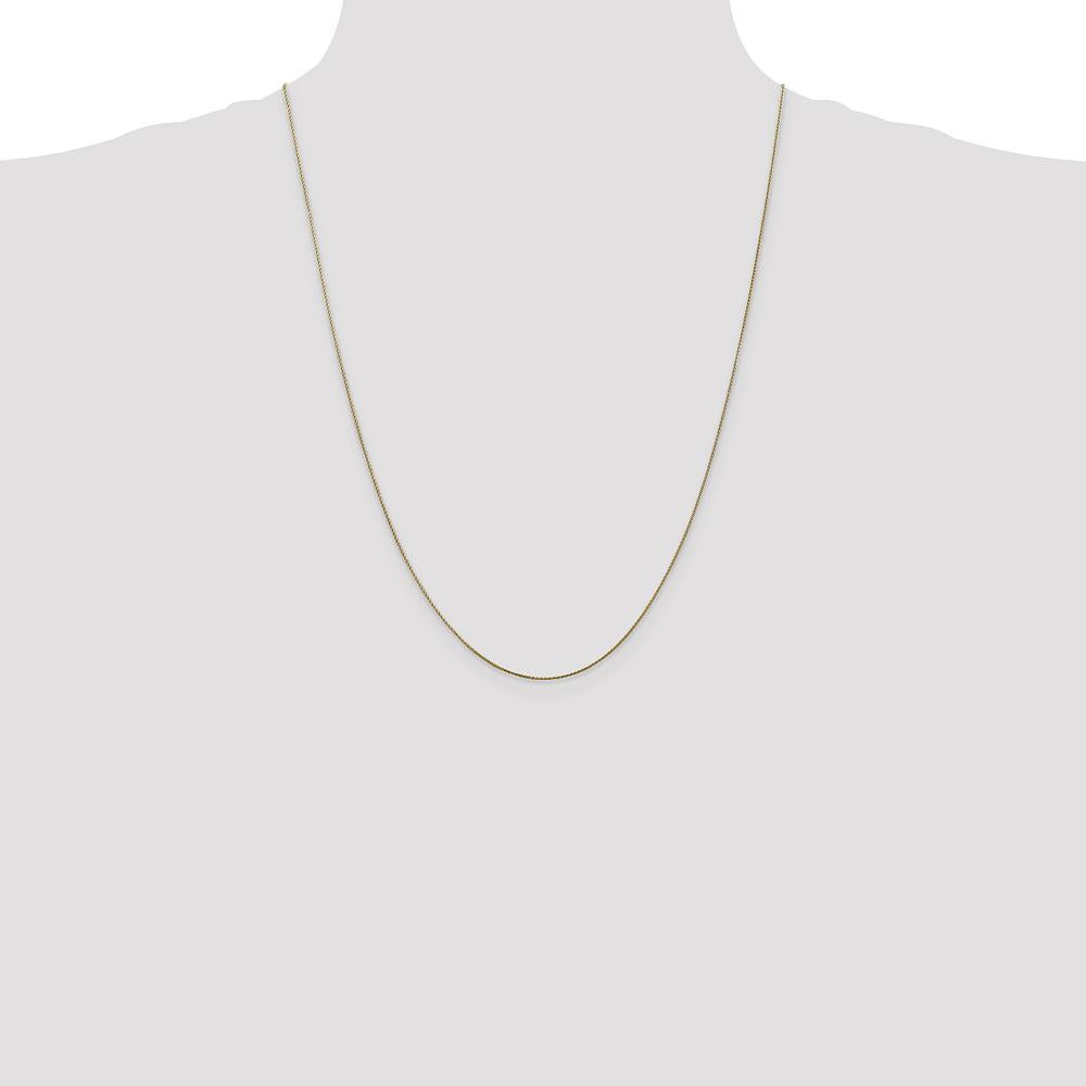 14K Yellow Gold 24" Diamond-Cut Spiga Chain Necklace - 0.85mm Width with Lobster Clasp by Oro Pregiato