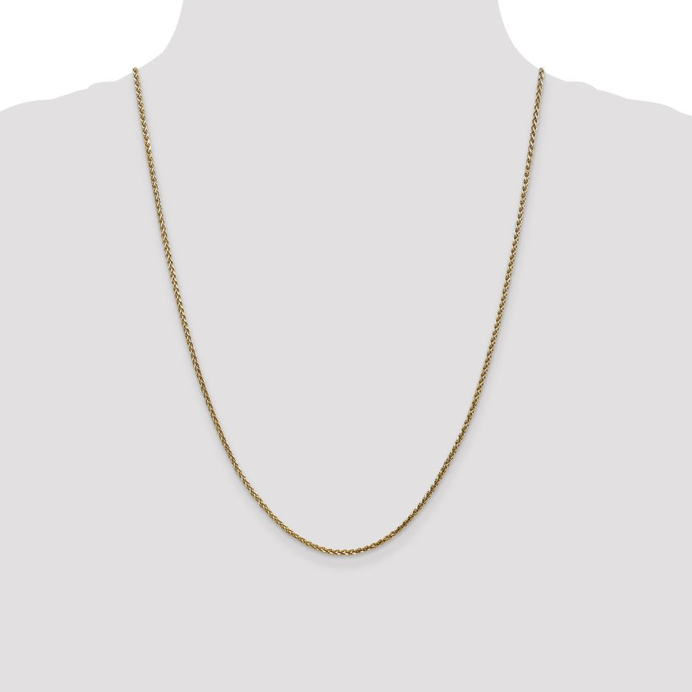 14K Yellow Gold 24" Diamond-Cut Spiga Chain with Lobster Clasp - 2.1mm Width by Oro Pregiato