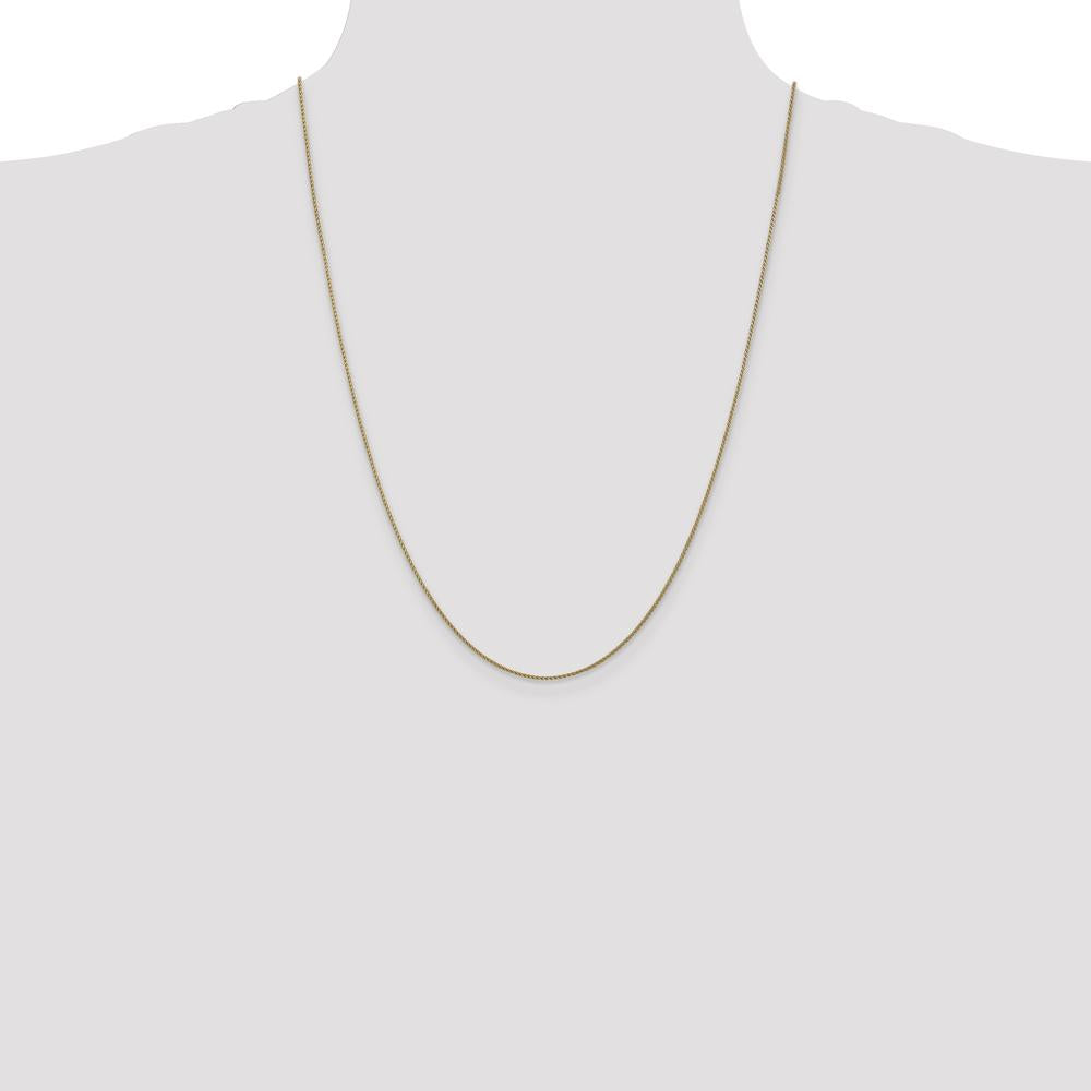 14K Yellow Gold 24" Diamond-Cut Spiga Chain with Lobster Clasp by Oro Pregiato