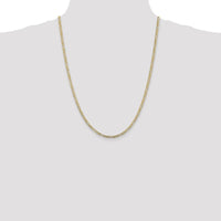 14K Yellow Gold 24" Figaro Chain Necklace - Polished Finish with Lobster Clasp by Oro Pregiato