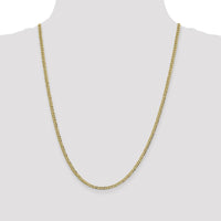 14K Yellow Gold 24" Flat Cuban Chain with Lobster Clasp - Lightweight and Polished by Oro Pregiato