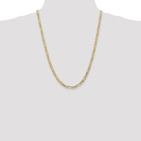 14K Yellow Gold 24" Flat Figaro Chain - 4.75mm Width with Lobster Clasp by Oro Pregiato