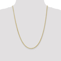14K Yellow Gold 24" Flat Wheat Chain with Lobster Clasp - 2.4mm Width by Oro Pregiato