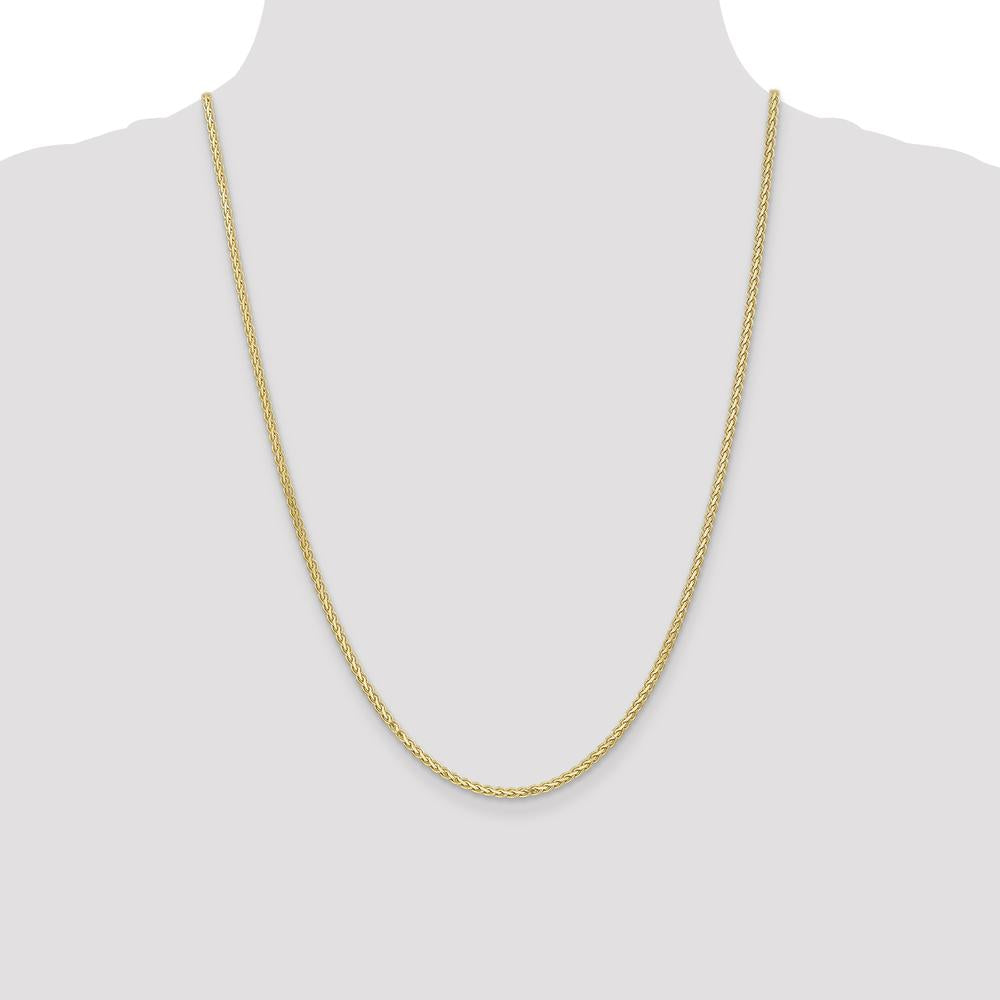 14K Yellow Gold 24" Flat Wheat Chain with Lobster Clasp - 2.4mm Width by Oro Pregiato