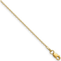14K Yellow Gold 24" Forzantine Cable Chain Necklace - 0.8mm Width by Oro Pregiato