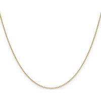 14K Yellow Gold 24" Forzantine Cable Chain Necklace - 0.8mm Width by Oro Pregiato