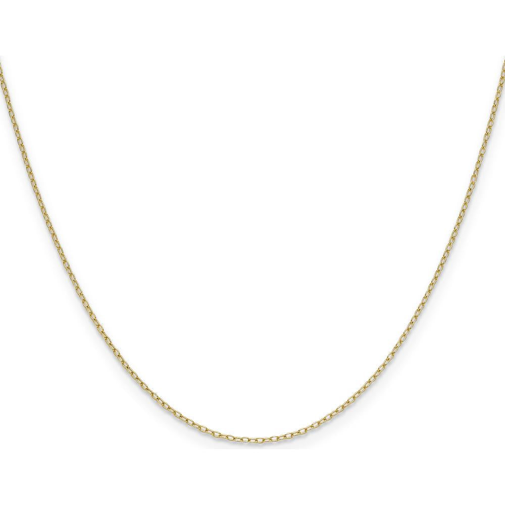 14K Yellow Gold 24" Forzantine Cable Chain Necklace - 0.8mm Width by Oro Pregiato
