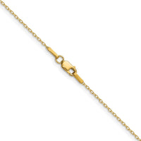 14K Yellow Gold 24" Forzantine Cable Chain Necklace - 0.8mm Width by Oro Pregiato
