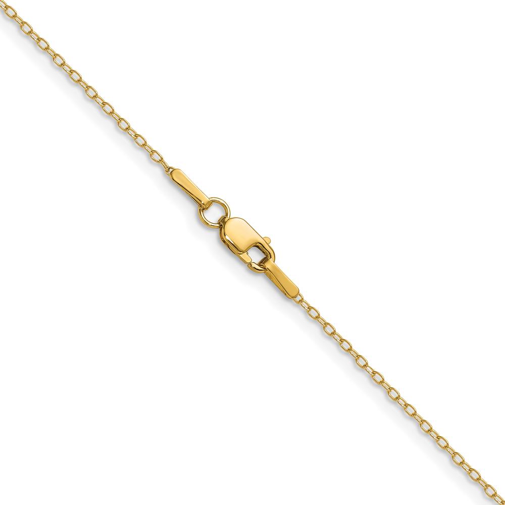 14K Yellow Gold 24" Forzantine Cable Chain Necklace - 0.8mm Width by Oro Pregiato