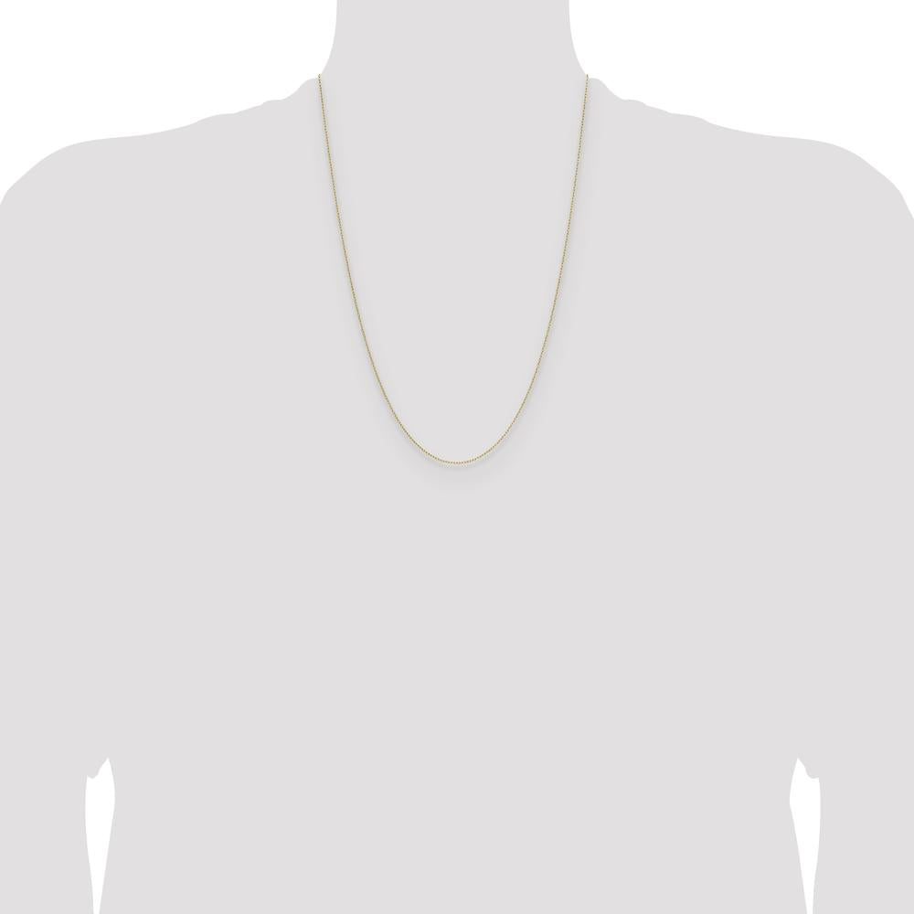 14K Yellow Gold 24" Forzantine Cable Chain Necklace - 0.8mm Width by Oro Pregiato