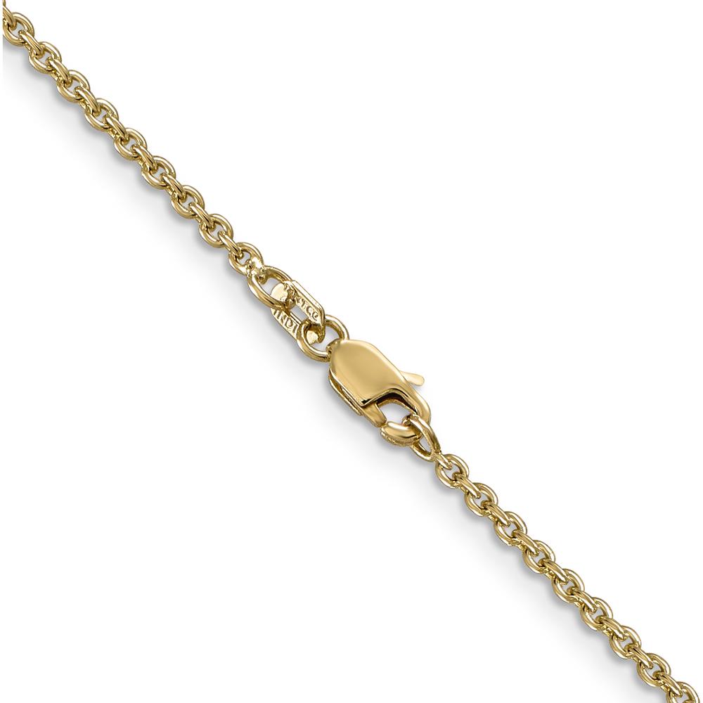 14K Yellow Gold 24" Forzantine Cable Chain with Lobster Clasp - 1.8mm Width by Oro Pregiato