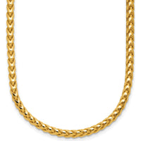 14K Yellow Gold 24" Franco Chain Necklace with Fancy Lobster Clasp by Oro Pregiato