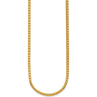 14K Yellow Gold 24" Franco Chain Necklace with Fancy Lobster Clasp by Oro Pregiato