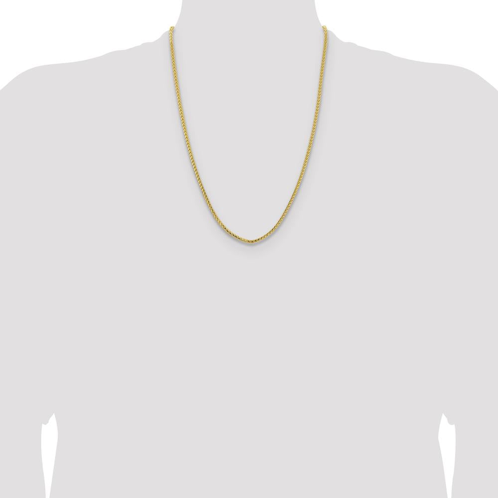 14K Yellow Gold 24" Franco Chain Necklace with Fancy Lobster Clasp by Oro Pregiato