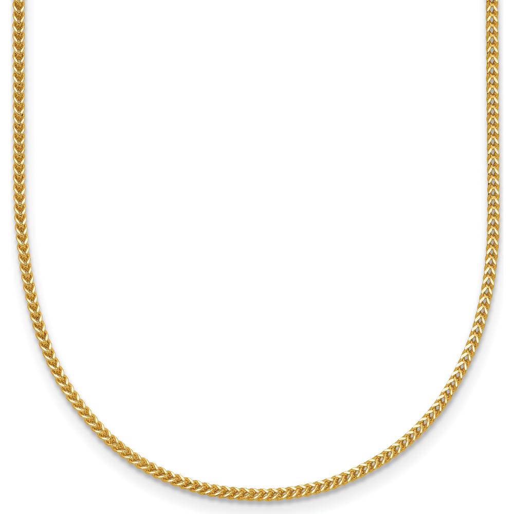 14K Yellow Gold 24" Franco Chain Necklace with Lobster Clasp - 0.9mm Width by Oro Pregiato