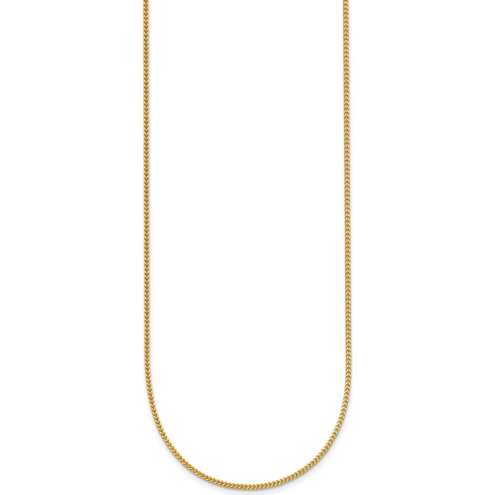 14K Yellow Gold 24" Franco Chain Necklace with Lobster Clasp - 0.9mm Width by Oro Pregiato