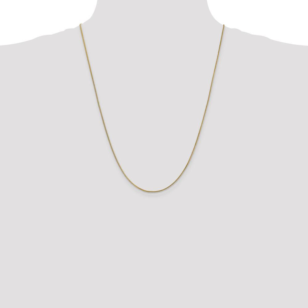 14K Yellow Gold 24" Franco Chain Necklace with Lobster Clasp - 0.9mm Width by Oro Pregiato