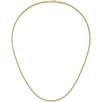 14K Yellow Gold 24" Franco Chain Necklace with Lobster Clasp - 1.5mm Width by Oro Pregiato