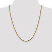 14K Yellow Gold 24" Franco Chain with Fancy Lobster Clasp - 3mm Width by Oro Pregiato