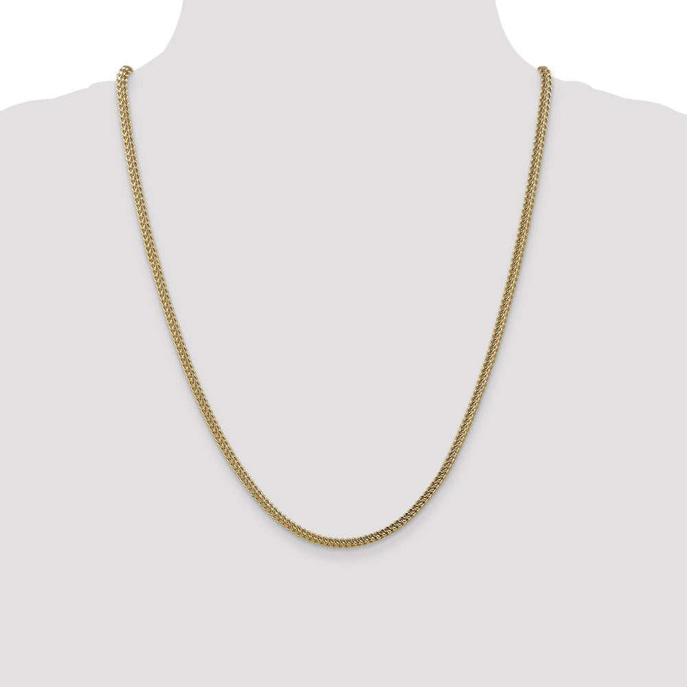 14K Yellow Gold 24" Franco Chain with Fancy Lobster Clasp - 3mm Width by Oro Pregiato