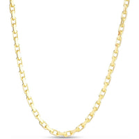 14K Yellow Gold 24" French Cable Chain Necklace with Polished Finish and Lobster Clasp - 3.6mm Width by Orozza Fine Jewelry