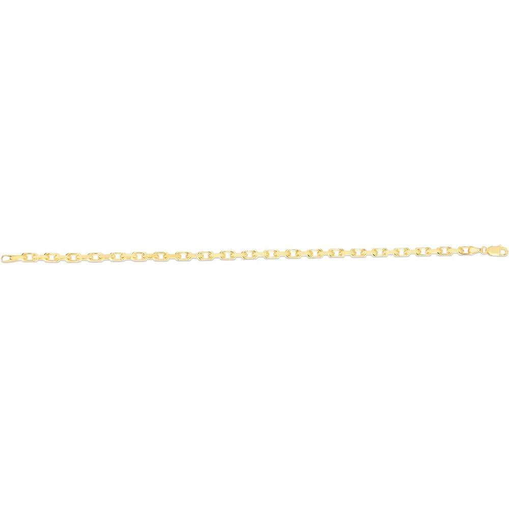 14K Yellow Gold 24" French Cable Chain Necklace with Polished Finish and Lobster Clasp - 3.6mm Width by Orozza Fine Jewelry