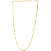 14K Yellow Gold 24" French Cable Chain Necklace with Polished Finish and Lobster Clasp - 3.6mm Width by Orozza Fine Jewelry