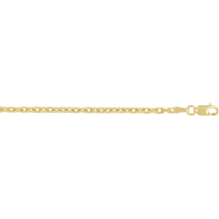 14K Yellow Gold 24" French Cable Chain with Polished Finish - 1.9mm Width by Orozza Fine Jewelry
