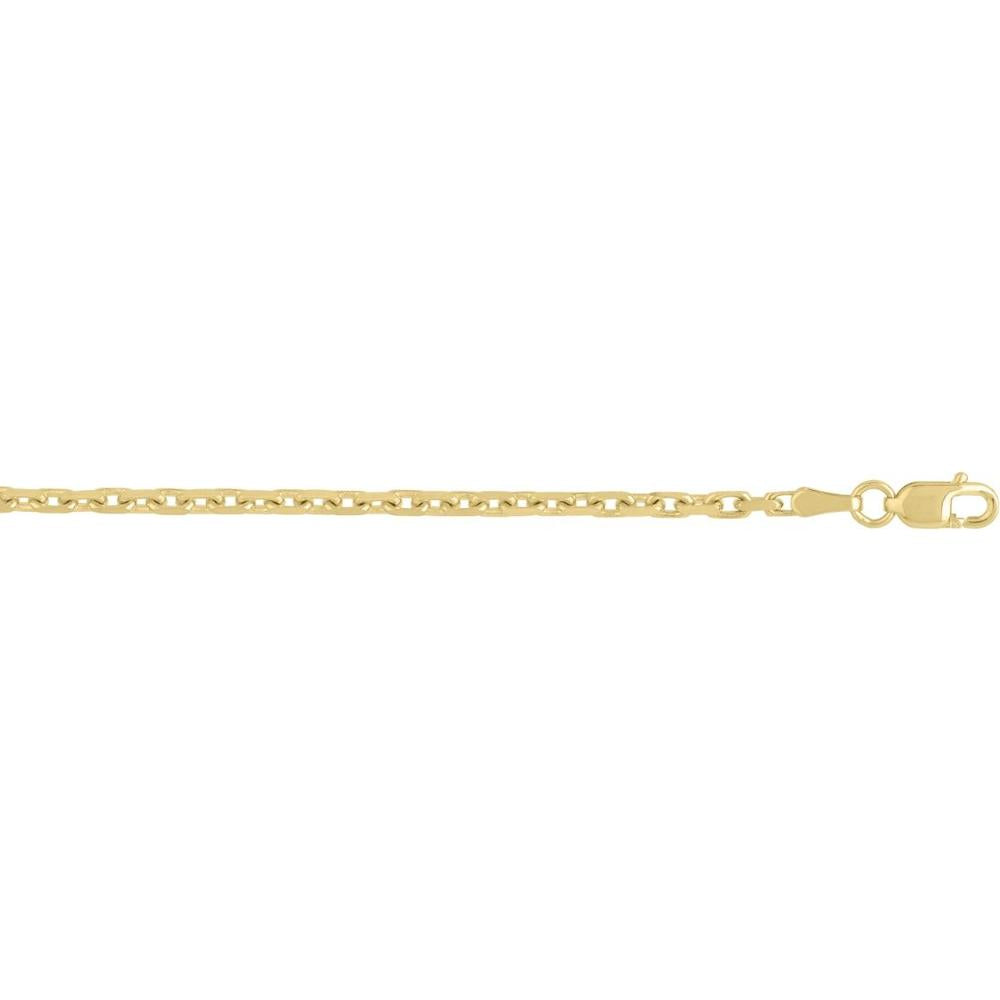 14K Yellow Gold 24" French Cable Chain with Polished Finish - 1.9mm Width by Orozza Fine Jewelry