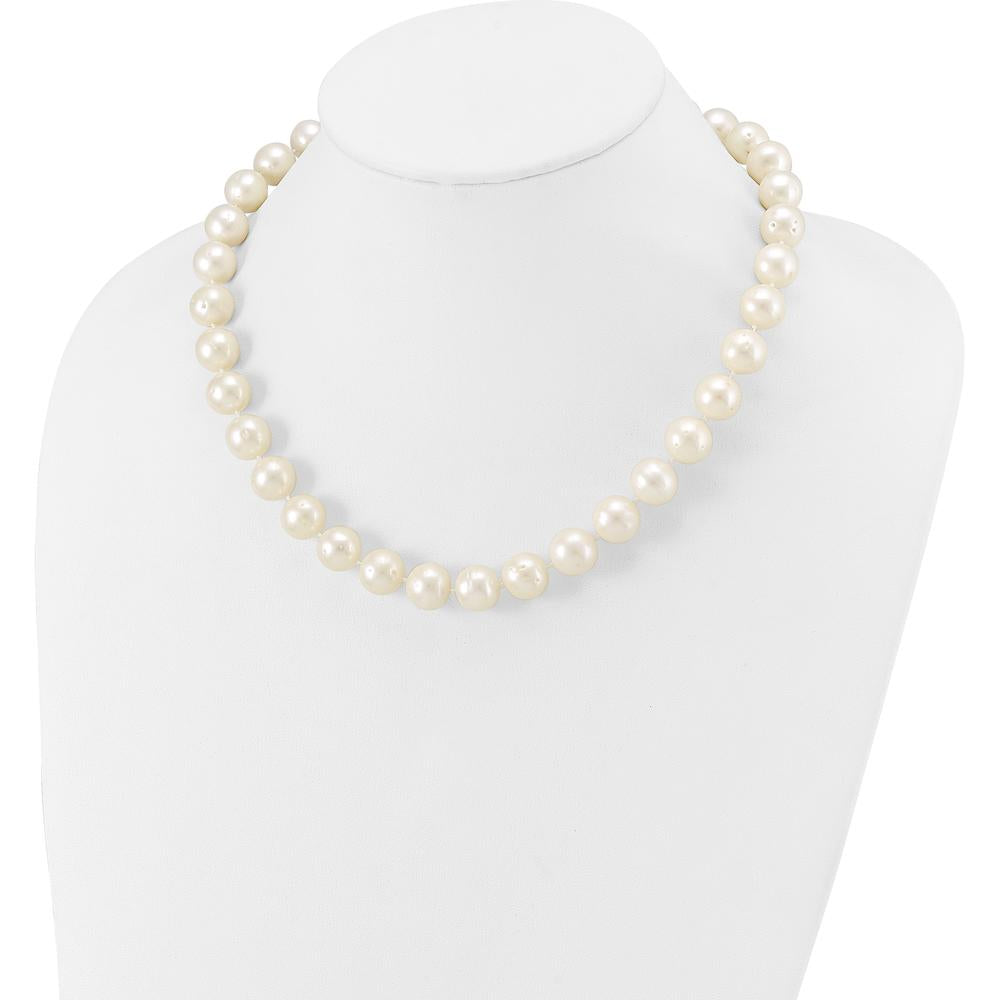 14K Yellow Gold 24" Freshwater Cultured Pearl Necklace with 11-12mm Near-Round Pearls - 55 Pearls Total by Monteluci Fine Jewelry