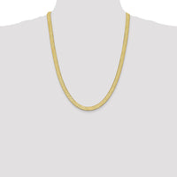 14K Yellow Gold 24" Herringbone Chain Necklace - 6.5mm Width with Lobster Clasp by 0