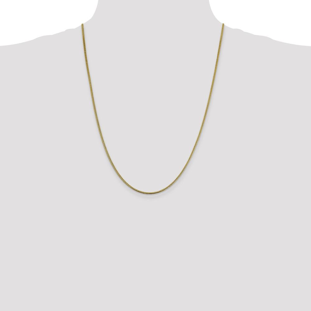 14K Yellow Gold 24-Inch 1.4mm Franco Chain with Lobster Clasp by Oro Pregiato