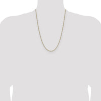 14K Yellow Gold 24-Inch 1.9mm Semi-Solid Figaro Chain Necklace by Oro Pregiato