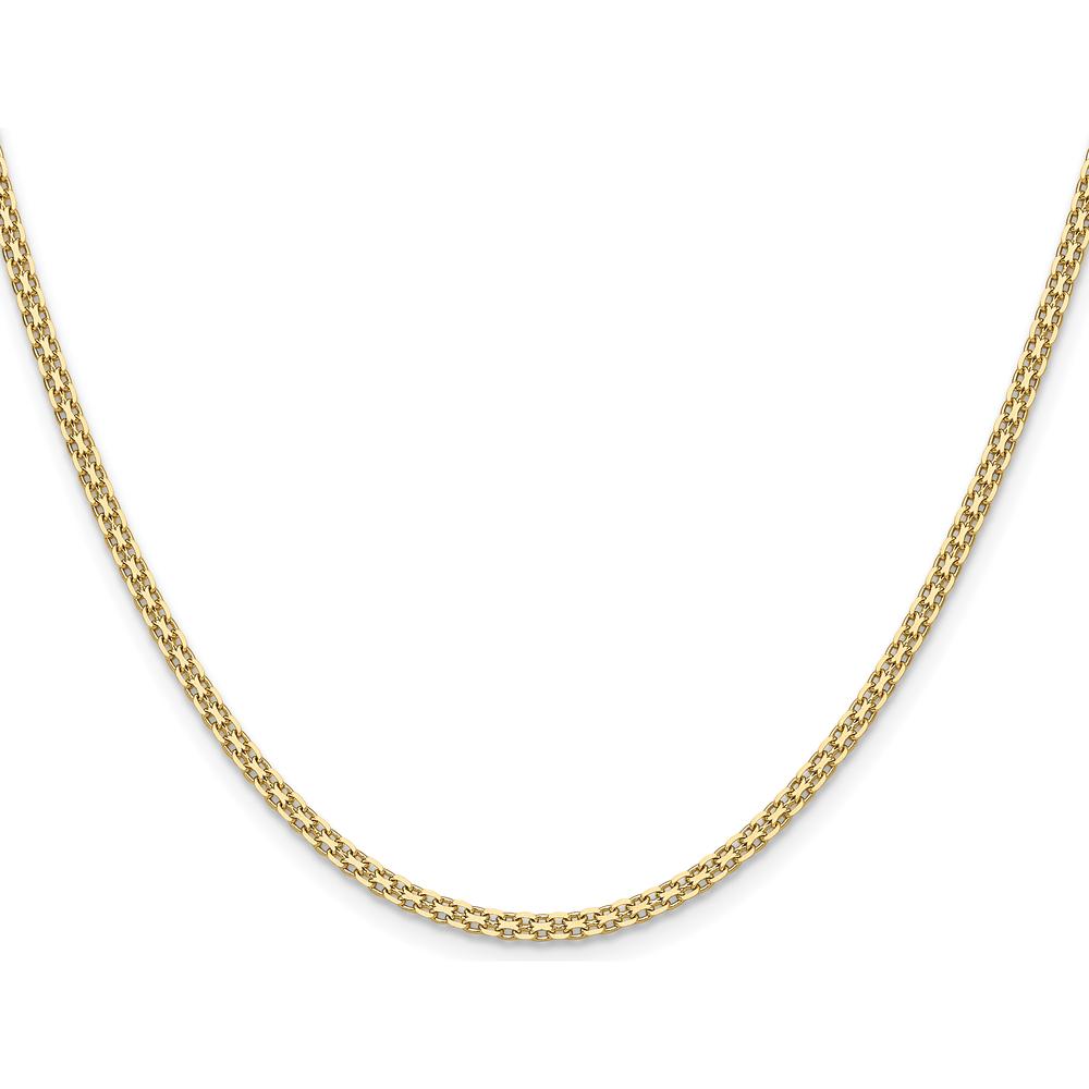 14K Yellow Gold 24-Inch 2.2mm Flat Bismark Chain Necklace by Oro Pregiato