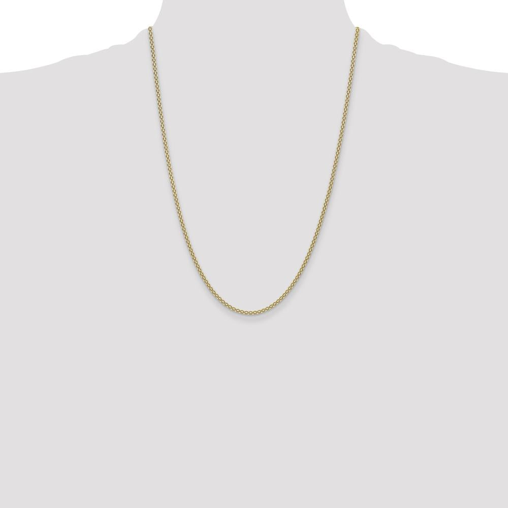 14K Yellow Gold 24-Inch 2.2mm Flat Bismark Chain Necklace by Oro Pregiato
