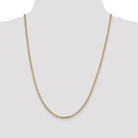 14K Yellow Gold 24-Inch 2.3mm Flat Beveled Curb Chain with Lobster Clasp by Oro Pregiato