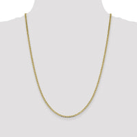 14K Yellow Gold 24-inch 2.4mm Concave Anchor Chain Necklace with Lobster Clasp by Oro Pregiato