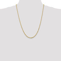 14K Yellow Gold 24-Inch 2.75mm Ultra Diamond-cut Rope Chain with Lobster Clasp by Oro Pregiato
