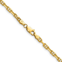 14K Yellow Gold 24 Inch 3.5mm Diamond-Cut Mariner Anchor Chain with Lobster Clasp by Oro Pregiato