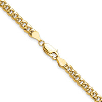 14K Yellow Gold 24-Inch 4.5mm Semi-Solid Miami Cuban Chain by Oro Pregiato