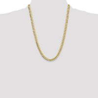 14K Yellow Gold 24-inch 8mm Solid Miami Cuban Chain by Oro Pregiato