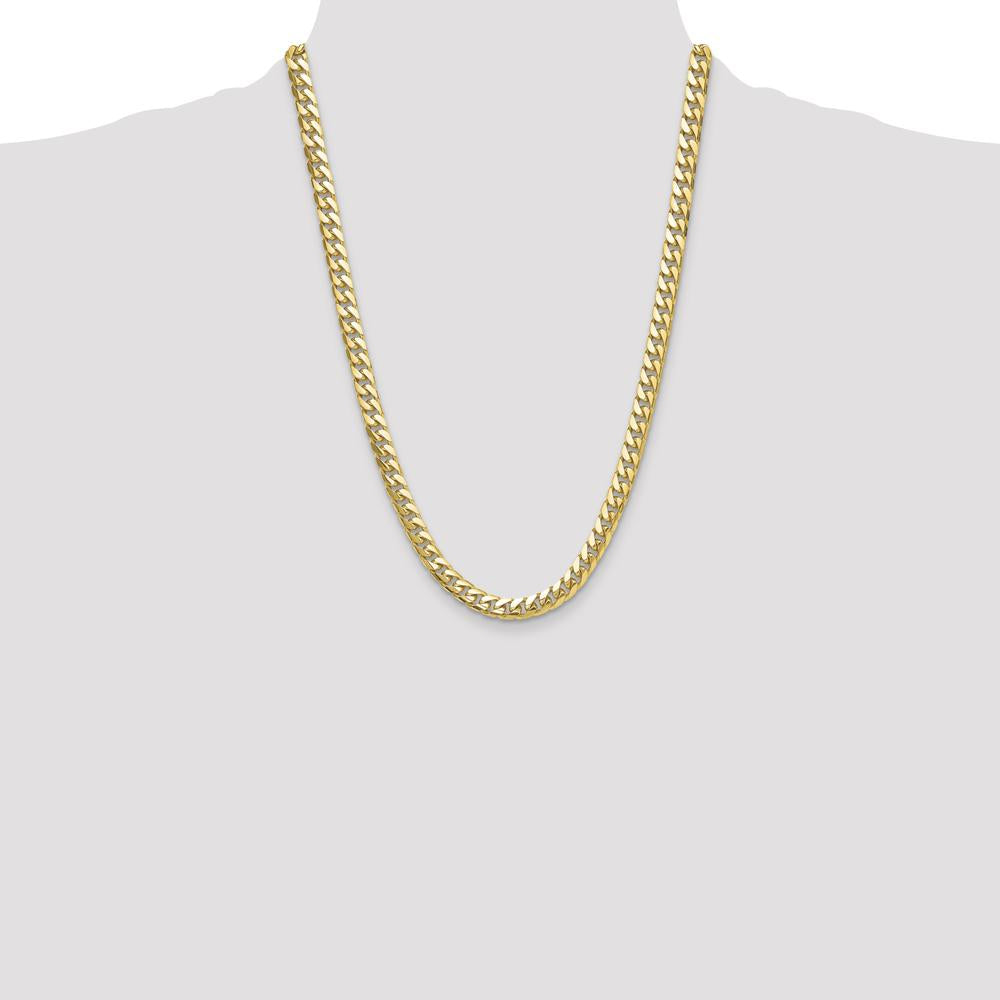 14K Yellow Gold 24-inch 8mm Solid Miami Cuban Chain by Oro Pregiato