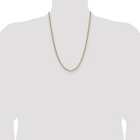 14K Yellow Gold 24-Inch Beveled Paperclip Chain Necklace - Polished Finish by Oro Pregiato
