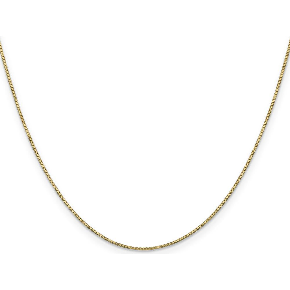 14K Yellow Gold 24-Inch Box Chain Necklace with Spring Ring Clasp by Oro Pregiato