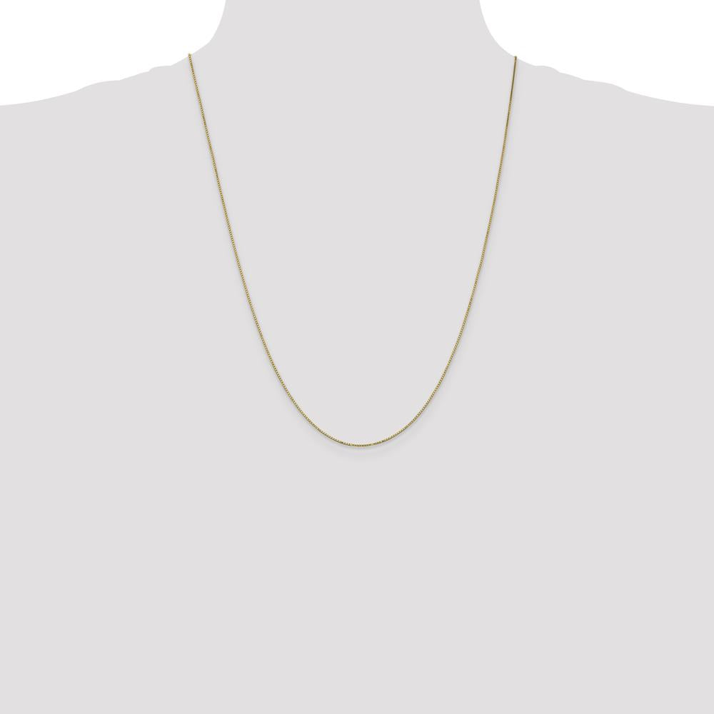 14K Yellow Gold 24-Inch Box Chain Necklace with Spring Ring Clasp by Oro Pregiato