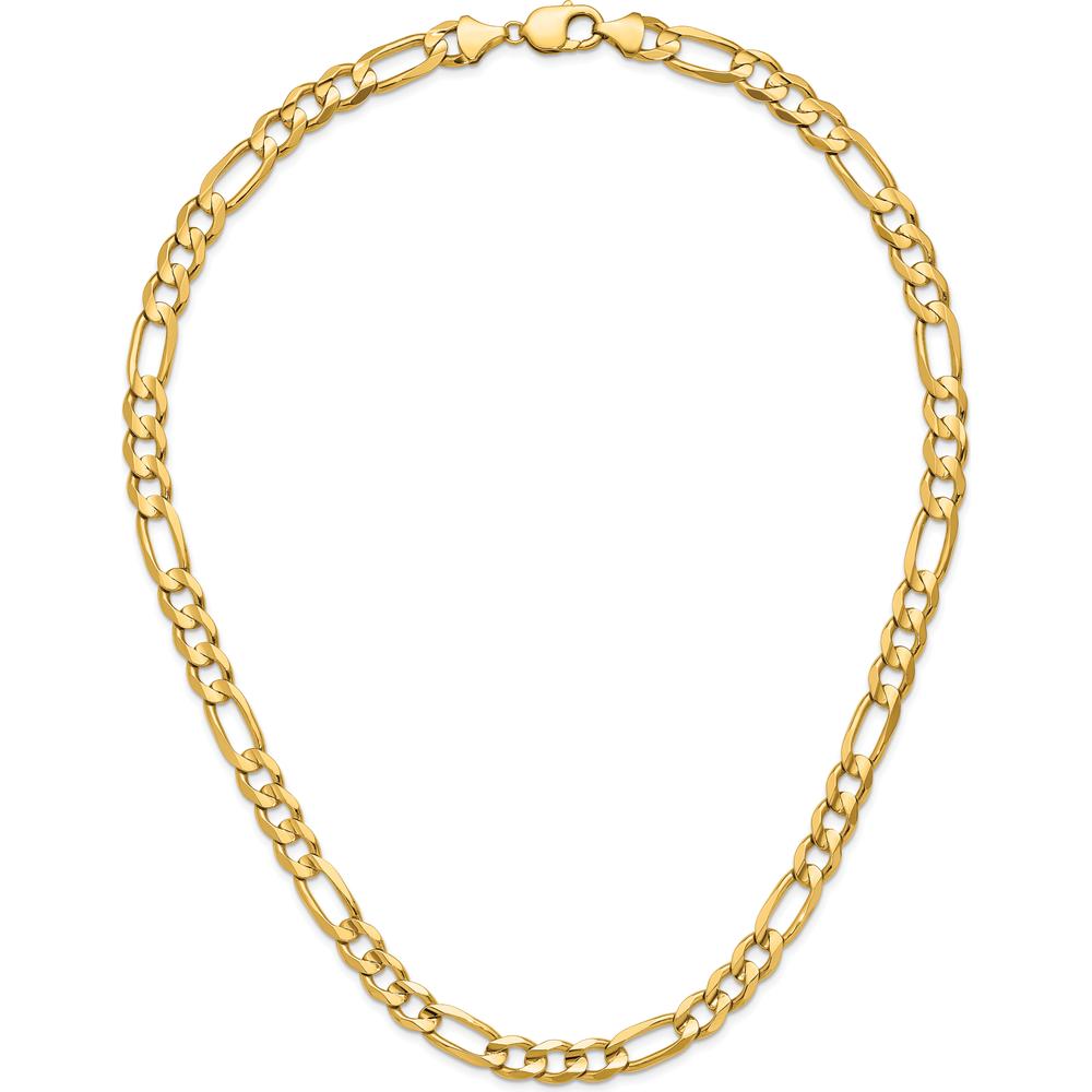 14K Yellow Gold 24-inch Concave Open Figaro Chain Necklace - 10mm Width by Oro Pregiato