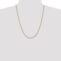 14K Yellow Gold 24-inch Franco Chain Necklace - 2mm Width with Lobster Clasp by Oro Pregiato