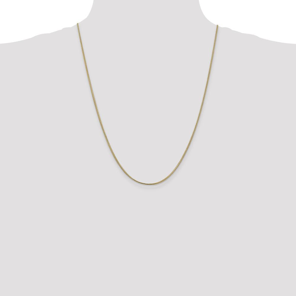 14K Yellow Gold 24-inch Franco Chain Necklace with Lobster Clasp by Oro Pregiato
