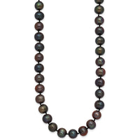 14K Yellow Gold 24-Inch Necklace with 75 Black Near-Round Freshwater Cultured Pearls by Monteluci Fine Jewelry